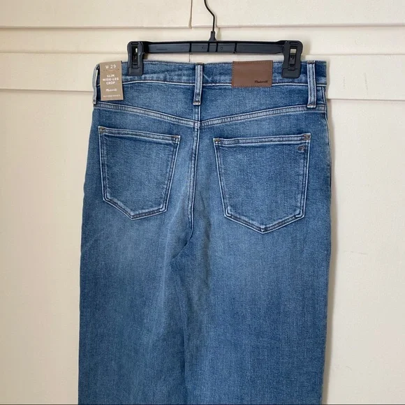 NWT Madewell Slim Wide-Leg Crop High Rise Jeans in Reggie Wash Size 29 - Picture 8 of 10